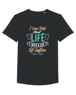 I Can Talk About Life With A Cup Of Coffee Tricou mânecă scurtă guler larg Bărbat Skater