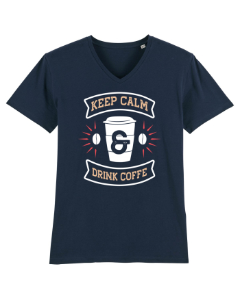 Keep Calm And Drink Coffee French Navy