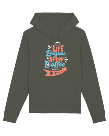 Life Begins After Coffee Khaki