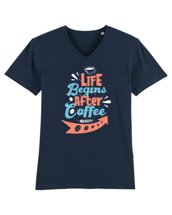 Life Begins After Coffee French Navy