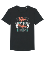 Life Happens Coffee Helps Tricou mânecă scurtă guler larg Bărbat Skater
