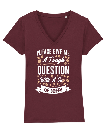 Question With A Cup Of Coffee Burgundy