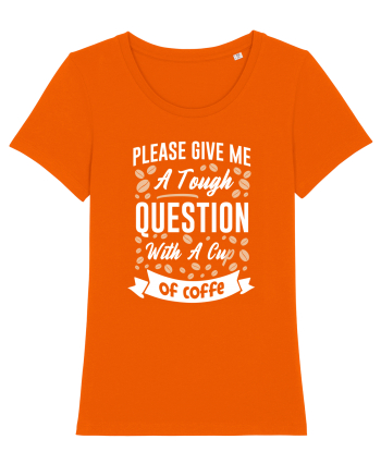 Question With A Cup Of Coffee Bright Orange