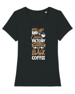 Rise Up And Claim Victory With A Cup Of Black Coffee Tricou mânecă scurtă guler larg fitted Damă Expresser