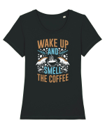 Wake Up And Smell The Coffee Tricou mânecă scurtă guler larg fitted Damă Expresser