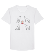 Wolf gang Tricou mânecă scurtă guler larg Bărbat Skater
