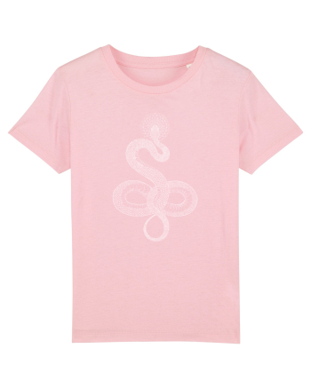 Șarpe - model alb Cotton Pink