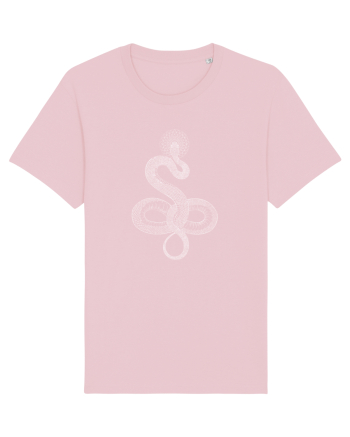 Șarpe - model alb Cotton Pink