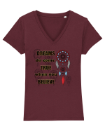 Dreams do come true Tricou mânecă scurtă guler V Damă Evoker