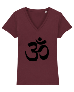 OM Design Tricou mânecă scurtă guler V Damă Evoker