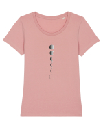 Moon Phase BW Design Tricou mânecă scurtă guler larg fitted Damă Expresser