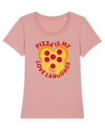 Pentru iubitorii de pizza Tricou mânecă scurtă guler larg fitted Damă Expresser