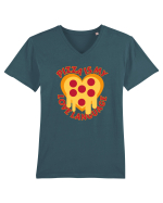 Pentru iubitorii de pizza Tricou mânecă scurtă guler V Bărbat Presenter