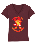 Pentru iubitorii de pizza Tricou mânecă scurtă guler V Damă Evoker