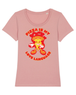 Pentru iubitorii de pizza Tricou mânecă scurtă guler larg fitted Damă Expresser