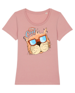 Stay cool Cat Tricou mânecă scurtă guler larg fitted Damă Expresser