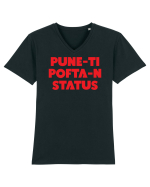 Pune-ti pofta-n status Tricou mânecă scurtă guler V Bărbat Presenter