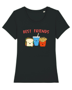 Best Friends Tricou mânecă scurtă guler larg fitted Damă Expresser