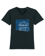 M4 Sherman Tricou mânecă scurtă guler V Bărbat Presenter
