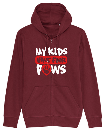My kids have 4 paws Burgundy