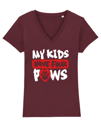 My kids have 4 paws Burgundy
