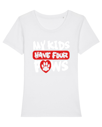 My kids have 4 paws White