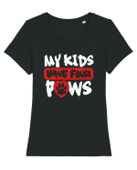 My kids have 4 paws Tricou mânecă scurtă guler larg fitted Damă Expresser