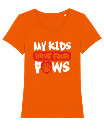 My kids have 4 paws Bright Orange