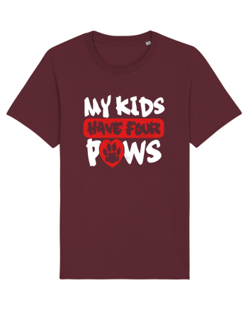 My kids have 4 paws Burgundy