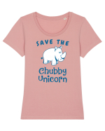 Chubby Unicorn Tricou mânecă scurtă guler larg fitted Damă Expresser