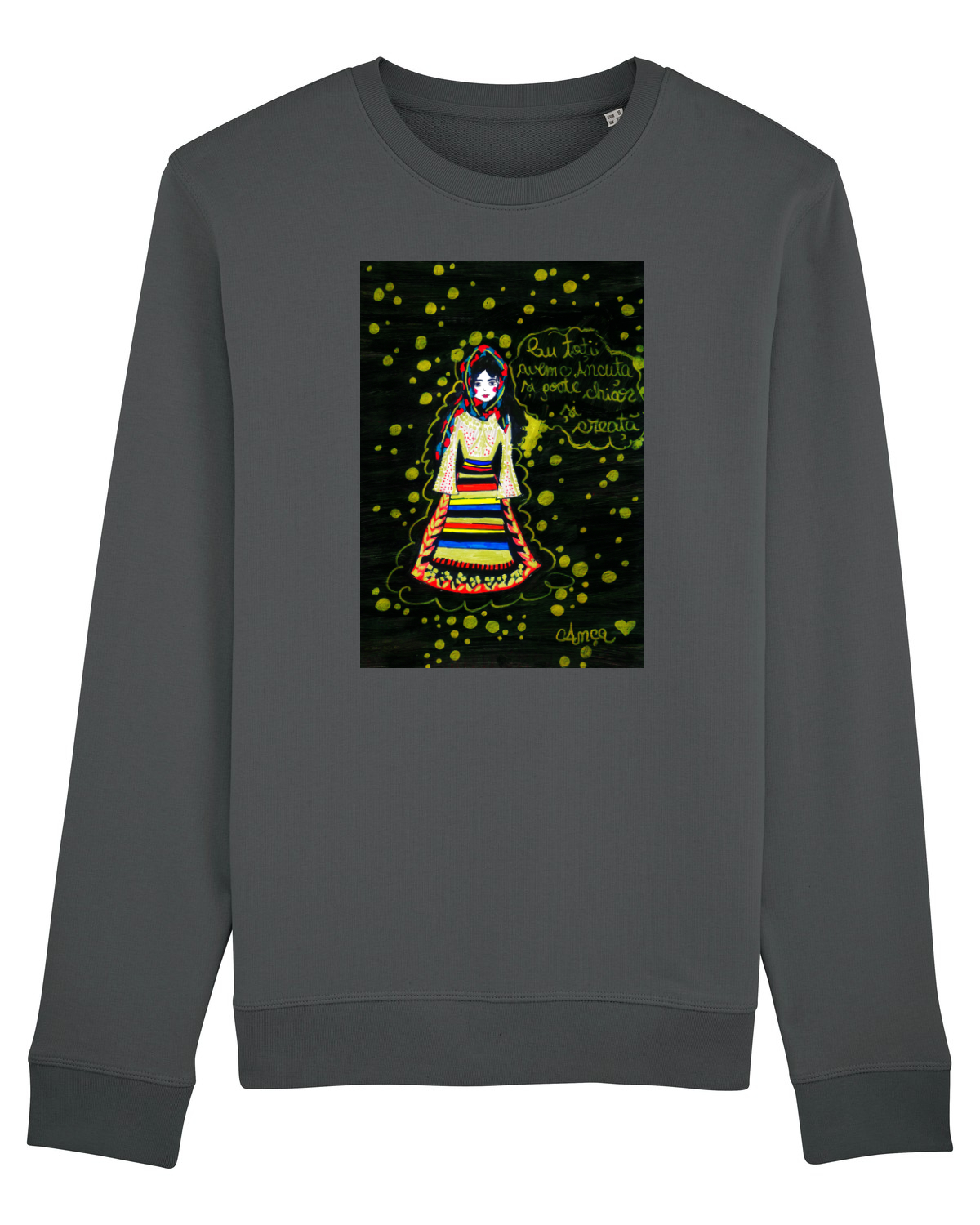Bluză mânecă lungă Unisex Rise Anthracite