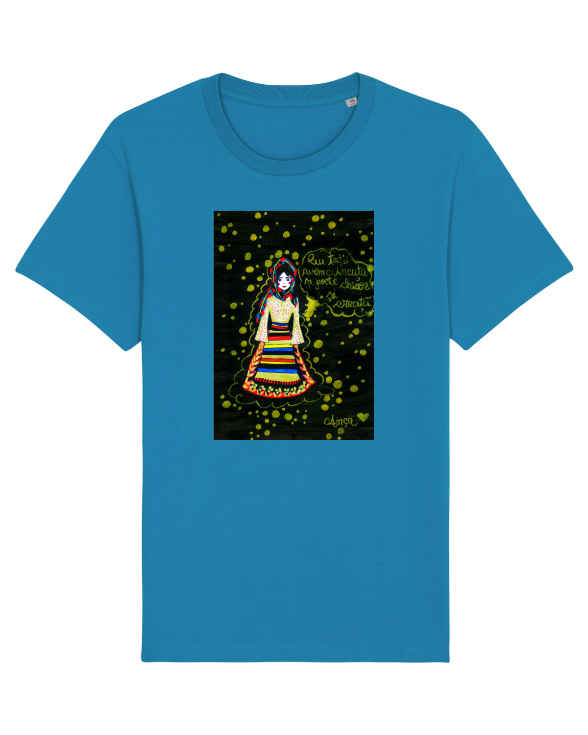 Tricou mânecă scurtă Unisex Rocker Azur
