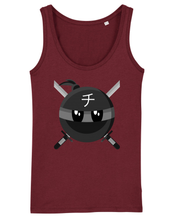 Black ninja emoticon CHI symbol Burgundy