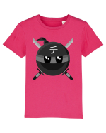 Black ninja emoticon CHI symbol Tricou mânecă scurtă  Copii Mini Creator