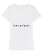 PRIETENI Tricou mânecă scurtă guler V Damă Evoker