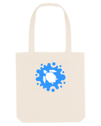 Cute Geometric Origami Turtle on a Blue Splash Natural