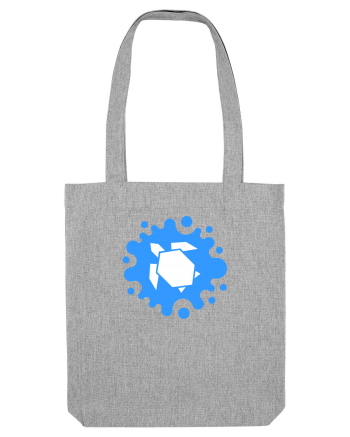 Cute Geometric Origami Turtle on a Blue Splash Heather Grey