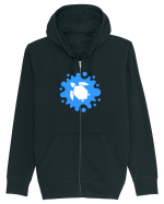 Cute Geometric Origami Turtle on a Blue Splash Hanorac cu fermoar Unisex Connector
