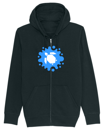 Cute Geometric Origami Turtle on a Blue Splash Black
