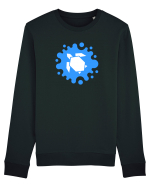 Cute Geometric Origami Turtle on a Blue Splash Bluză mânecă lungă Unisex Rise