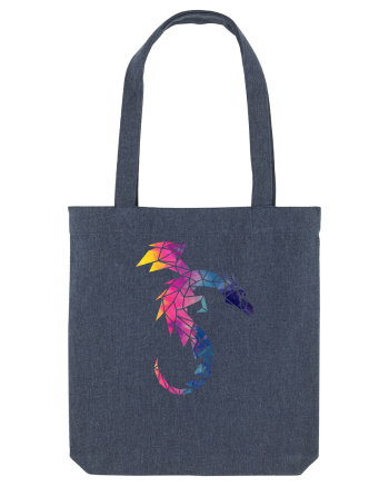 Geometric Fire And Ice Dragon Midnight Blue