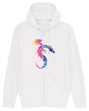 Geometric Fire And Ice Dragon White