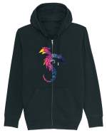 Geometric Fire And Ice Dragon Hanorac cu fermoar Unisex Connector