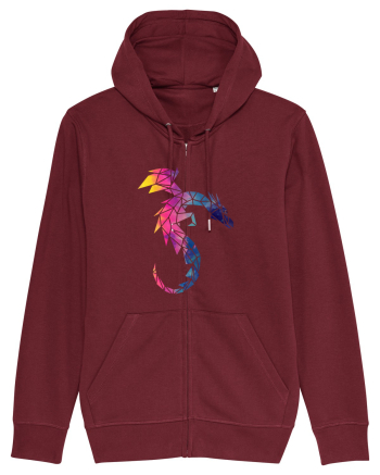 Geometric Fire And Ice Dragon Burgundy