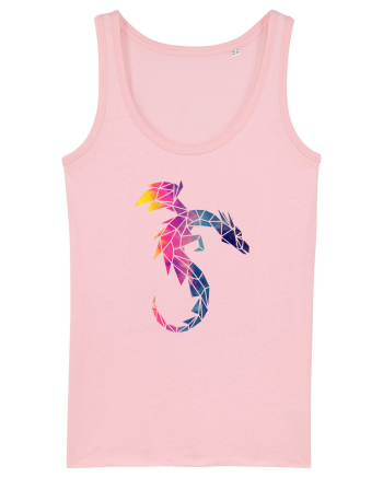 Geometric Fire And Ice Dragon Cotton Pink