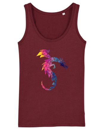 Geometric Fire And Ice Dragon Burgundy