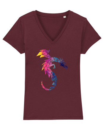 Geometric Fire And Ice Dragon Burgundy