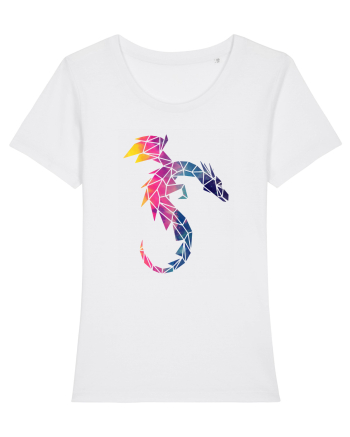 Geometric Fire And Ice Dragon White