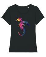 Geometric Fire And Ice Dragon Tricou mânecă scurtă guler larg fitted Damă Expresser