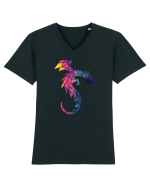 Geometric Fire And Ice Dragon Tricou mânecă scurtă guler V Bărbat Presenter